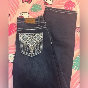 Dark blue boot cut jeans